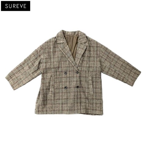 レディース　チェック柄Pコート（SUREVE）