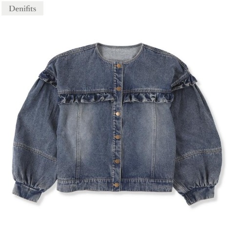 レディース　デニムフリルジャケット（Denifits）