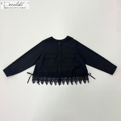 レディース【2L～4L】　裾レースシャツジャケット（Derelikt×安藤うぃ）