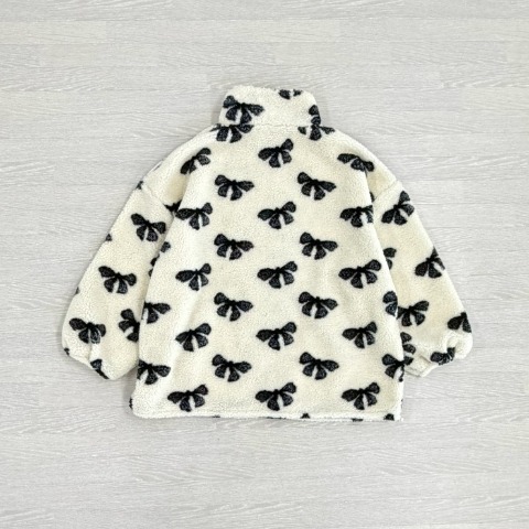 レディース　リボン柄ボアブルゾン（あいちゃん×CHIP CLIP）