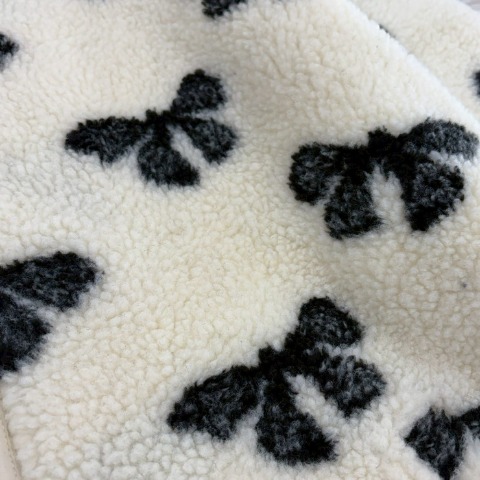 レディース　リボン柄ボアブルゾン（あいちゃん×CHIP CLIP）