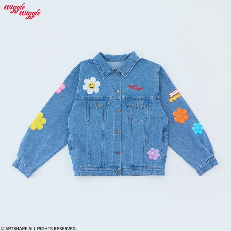 アルベロベロ　デニムカラフルモチーフジャケット レディース デニムジャケット（wiggle wiggle） | アベイル | しまむら