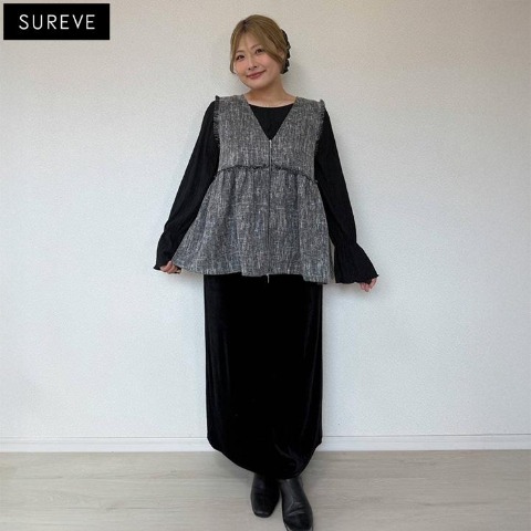 レディース　ベロアナロースカート（えんどぅー×SUREVE）