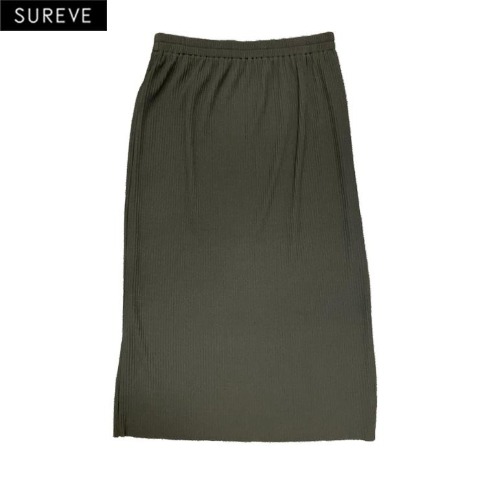 レディース　リブプリーツナロースカート（SUREVE）