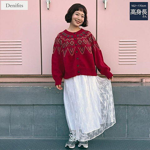 レディース【高身長】　レーススカート（ごりちゃん×Denifits）