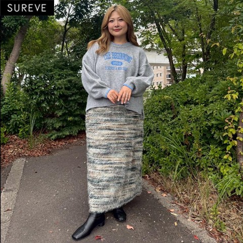 レディース　シャギーナロースカート（えんどぅー×SUREVE）