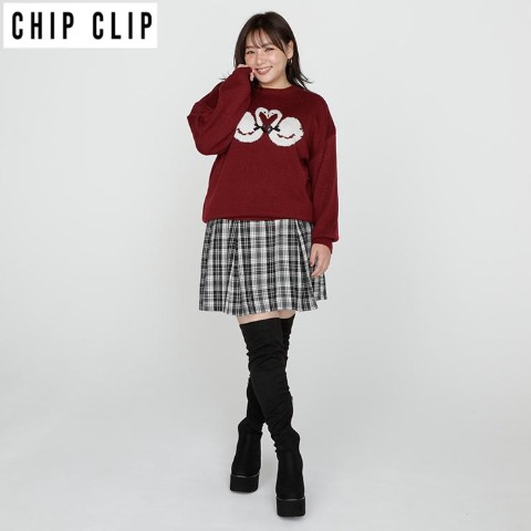 レディース　チェックプリーツミニスカート（CHIP CLIP）