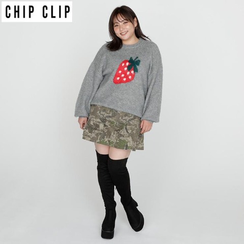 レディース　迷彩柄プリーツスカート（CHIP CLIP）