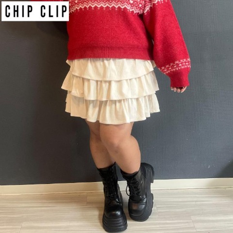 レディース　ティアードミニスカパン（あいちゃん×CHIP CLIP）