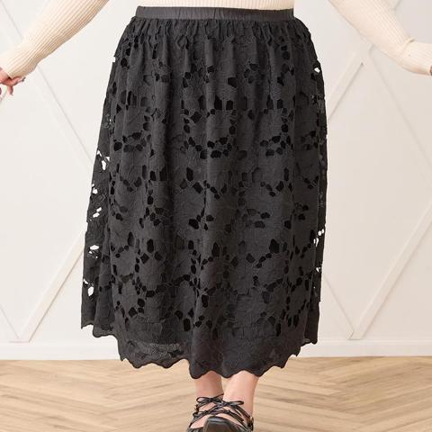レディース【2L～4L】　レーススカート（RagOut×masami）