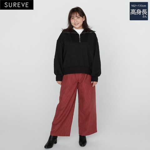 レディース【高身長】　ストライプイージーパンツ（SUREVE）