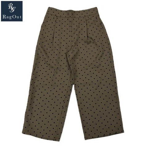 レディース　ドット柄ストレートパンツ（RagOut） ブラウン 215