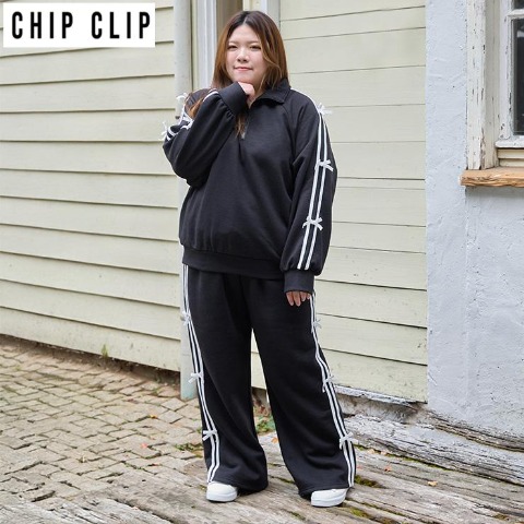 レディース　サイドリボンスウェットパンツ（CHIP CLIP）