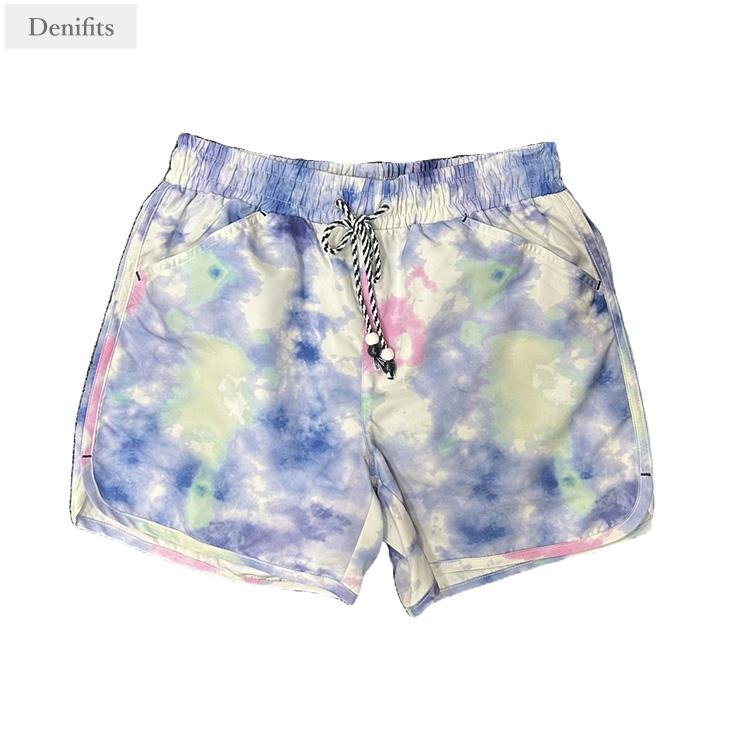 ♛*♛様 パープル ショートパンツ L 海岸デザイン XTFSH15J2 UVカット シアサッカー ビーチショートパンツ (単品)