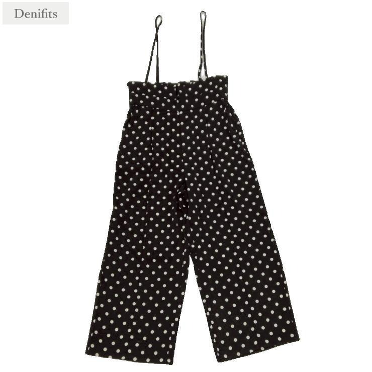 TRALALAドット柄パンツワンピース レディース【3L・4L】 ドット柄サスペンダー付パンツ（Denifits