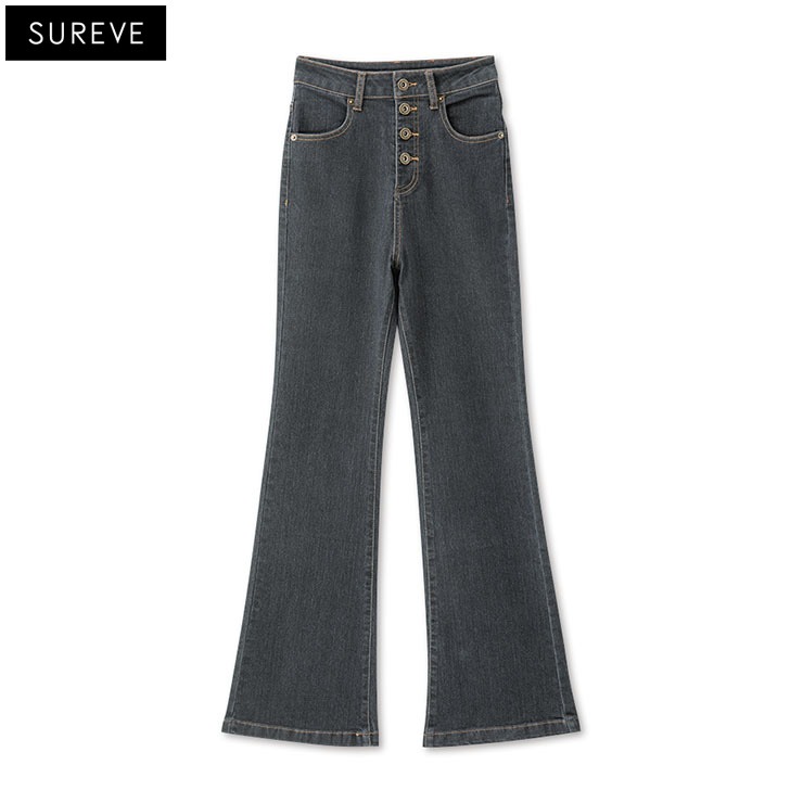 レディース【70・73cm】 ハイウエストデニムフレアパンツ（Shoko