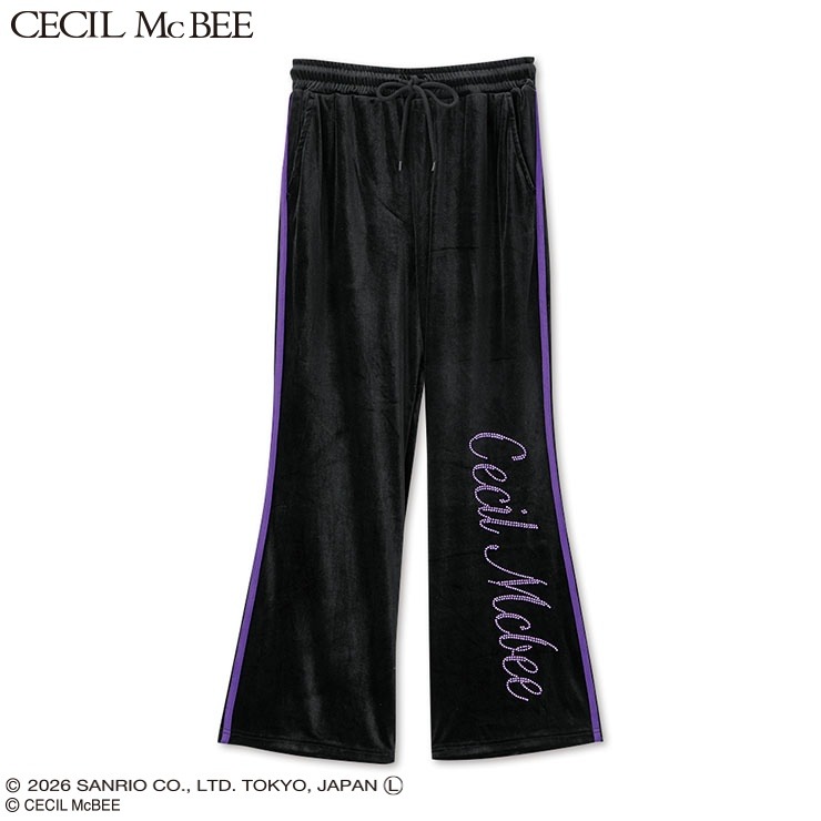 レディース ベロアラインストーン使いパンツ（クロミ×CECIL McBEE