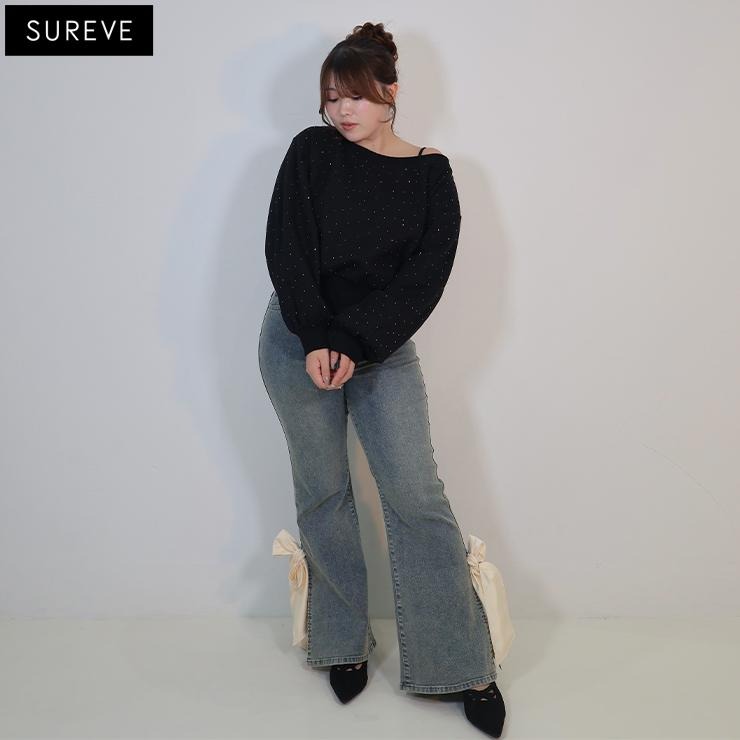 レディース【67cm～84cm】 デニムフレアパンツ（HANNA×SUREVE