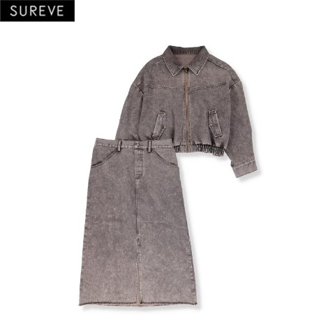 レディース　デニムジャケット+デニムナロースカートセット（SUREVE）