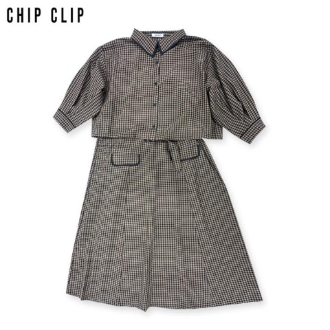 レディース　シャツジャケット+キャミワンピースセット（CHIP CLIP）