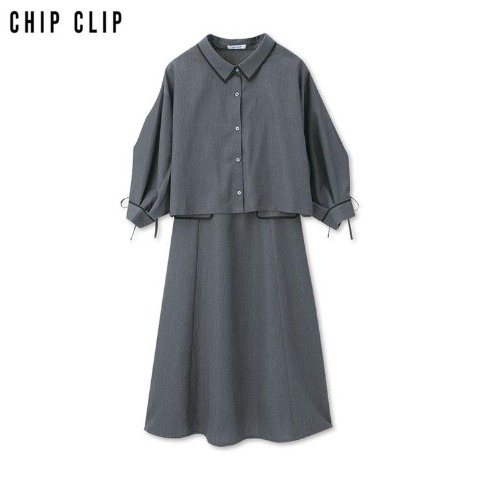 レディース　シャツジャケット+キャミワンピースセット（CHIP CLIP）