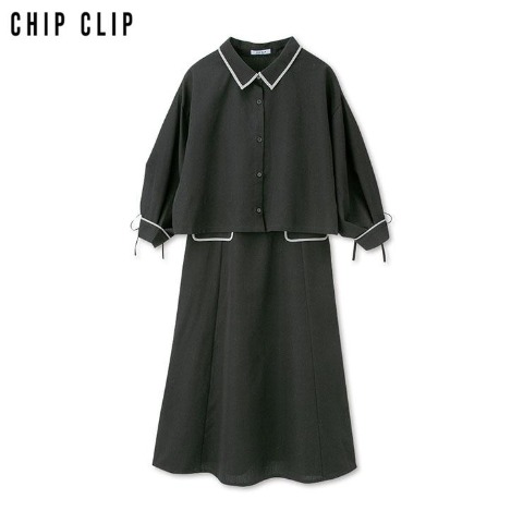 レディース　シャツジャケット+キャミワンピースセット（CHIP CLIP）