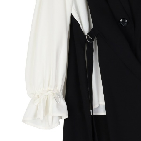 レディース【3L～5L】　ロングジレ+ブラウスセット（RagOut）