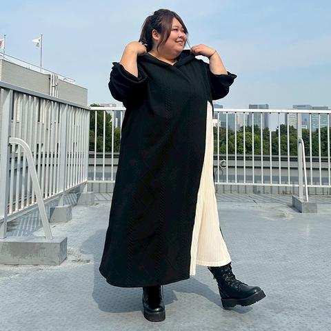レディース　サイドプリーツパーカワンピース（チャグ×SUREVE）
