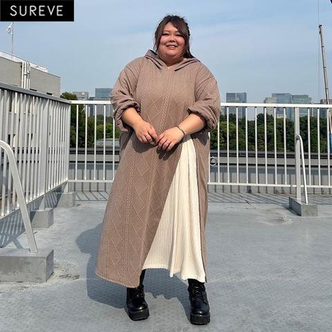 レディース【6L・8L】　サイドプリーツパーカワンピース（チャグ×SUREVE）