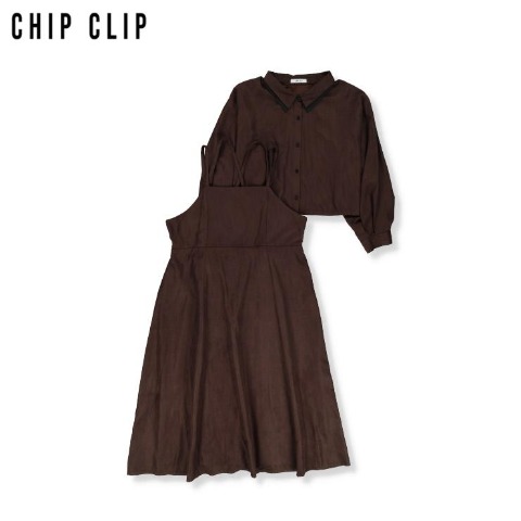 レディース　シャツ+キャミワンピースセット（CHIP CLIP）