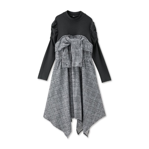 レディース　チェック柄ドッキングワンピース（SUREVE）