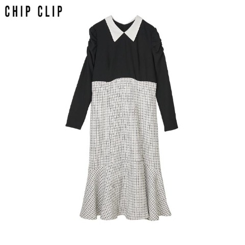 レディース　襟付きドッキングワンピース（CHIP CLIP）