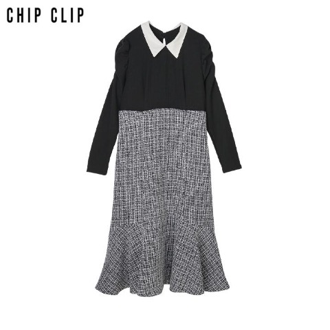 レディース　襟付きドッキングワンピース（CHIP CLIP）