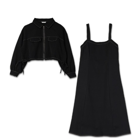 レディース　シャツジャケット+キャミワンピースセット（CHIP CLIP）