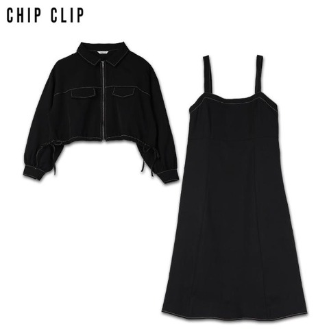 レディース　シャツジャケット+キャミワンピースセット（CHIP CLIP）
