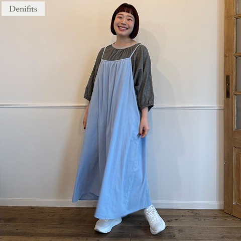 レディース　ギャザーキャミワンピース（Denifits×ごりちゃん）