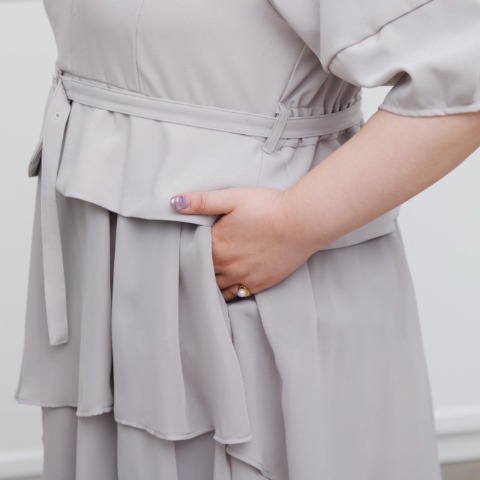 レディース【2L～4L】　アシンメトリーワンピース（RagOut×masami）