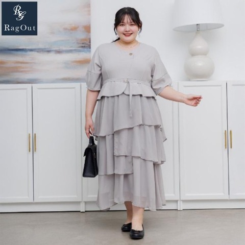 レディース【2L～4L】　アシンメトリーワンピース（RagOut×masami）