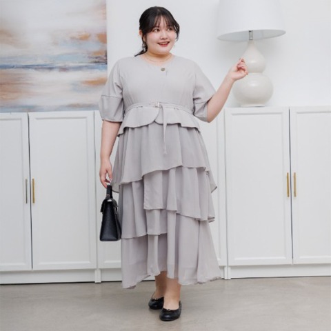 レディース【2L～4L】　アシンメトリーワンピース（RagOut×masami）