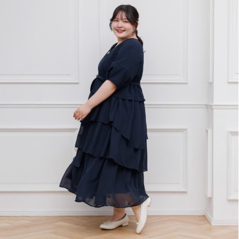 レディース【2L～4L】　アシンメトリーワンピース（RagOut×masami）