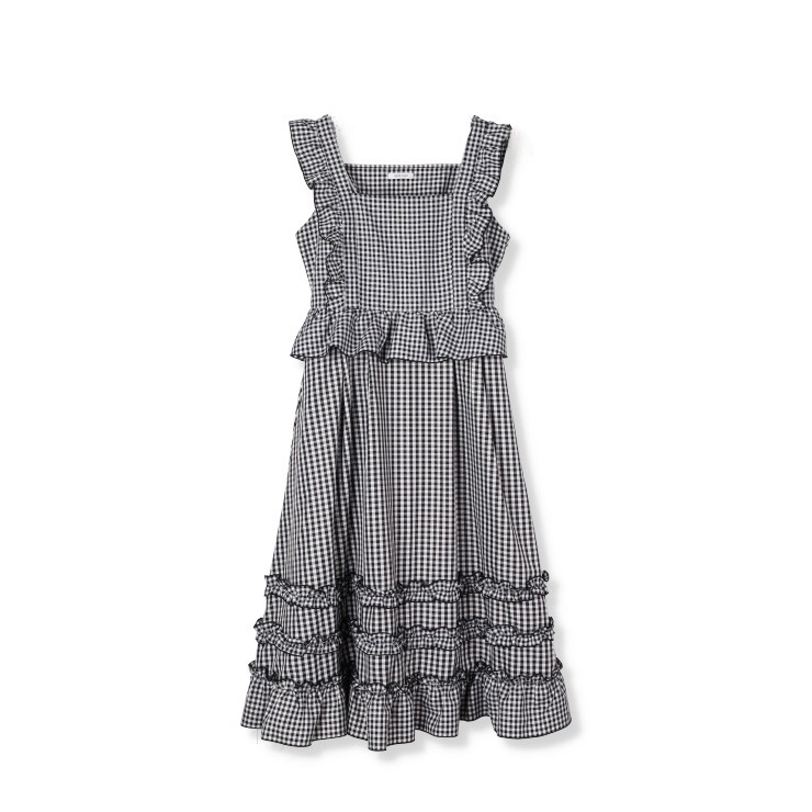 レディース【2L～4L】 チェック柄ジャンパースカート（CHIP CLIP