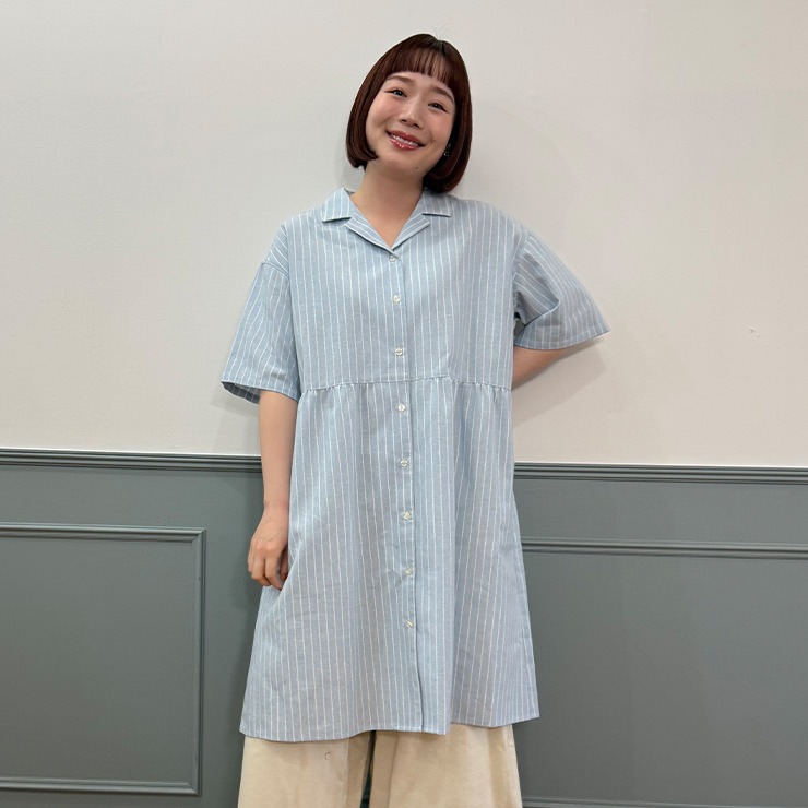 レディース【3L・4L】 開襟ワンピース（ごりちゃん×Denifits