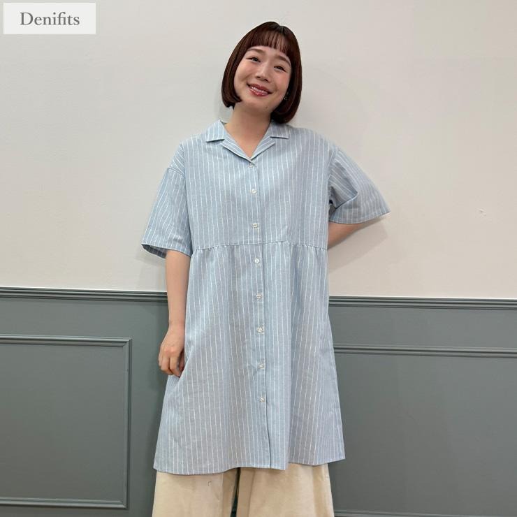 レディース【3L・4L】 開襟ワンピース（ごりちゃん×Denifits