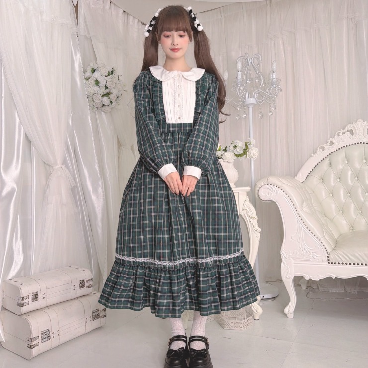 レディース【3L・4L】 チェックワンピース（majoretty×まゆろん