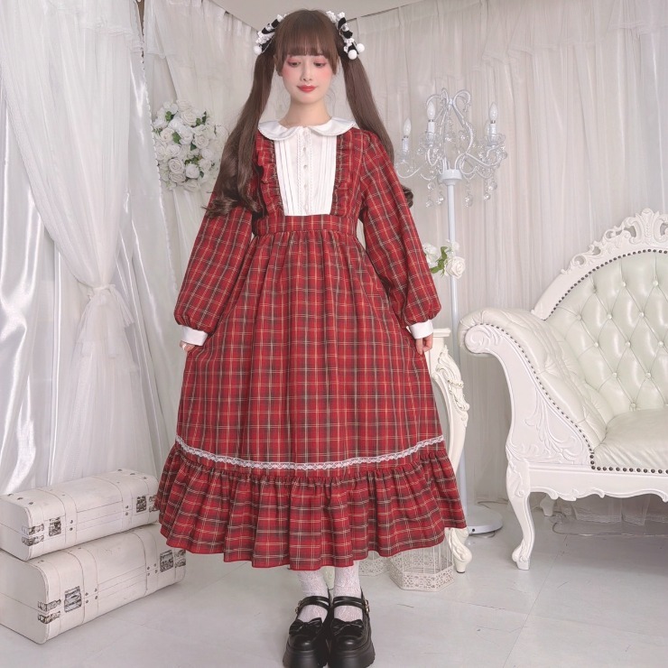 レディース【3L・4L】 チェックワンピース（majoretty×まゆろん
