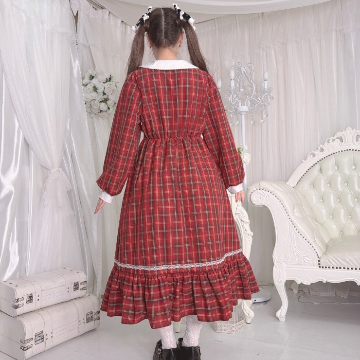 アベイル　マジョレッティ　まゆろん　苺柄　リボン　ワンピース　4Lピンク レディース【3L・4L】 チェックワンピース（majoretty×まゆろん