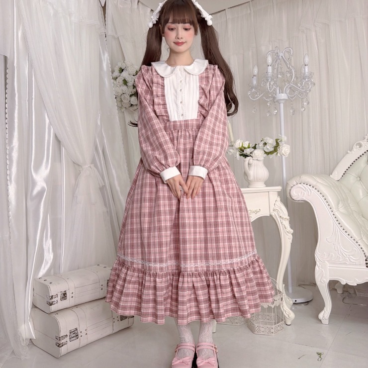 レディース【3L・4L】 チェックワンピース（majoretty×まゆろん