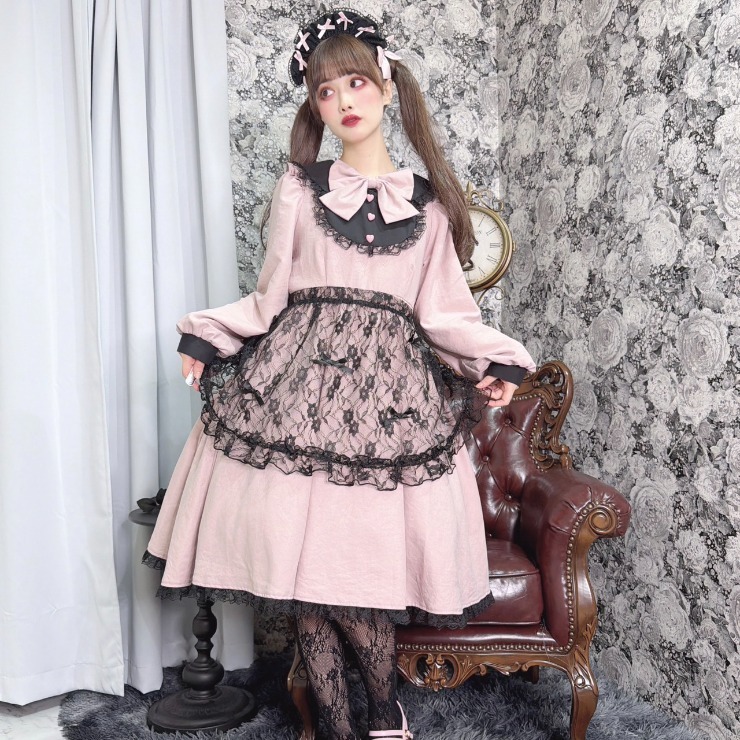 レディース【3L・4L】 エプロン付ワンピース（majoretty×まゆろん