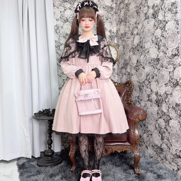 レディース【3L・4L】 エプロン付ワンピース（majoretty×まゆろん