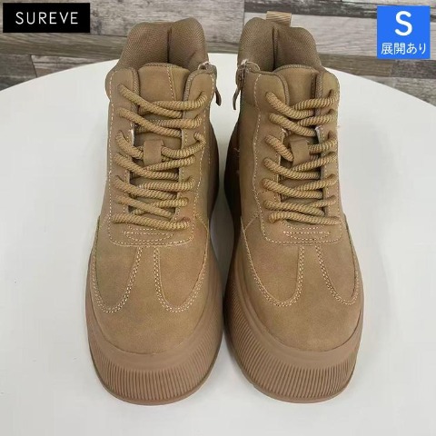 レディース【S～LL】　厚底ハイカットスニーカー(SUREVE）
